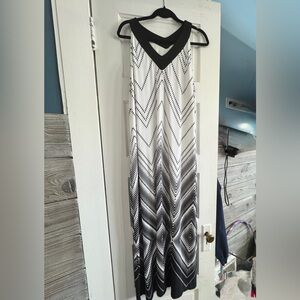 Chico's Black and White Patterned Maxi Dress